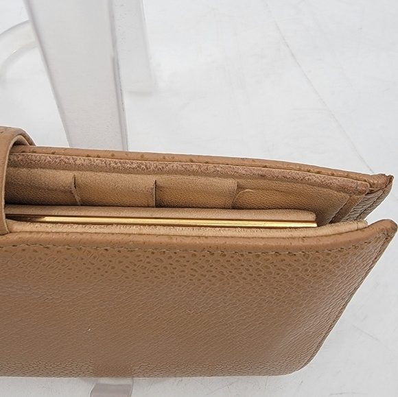 Chanel Vintage Timeless Tan Camel Pebbled Leather Bifold Wallet Karl Lagerfeld - Picture 7 of 16